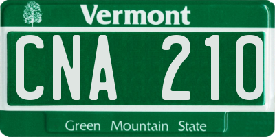 VT license plate CNA210