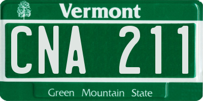 VT license plate CNA211