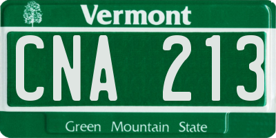 VT license plate CNA213