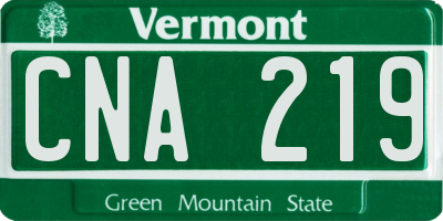 VT license plate CNA219
