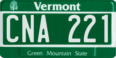 VT license plate CNA221