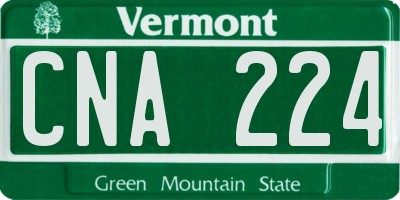 VT license plate CNA224
