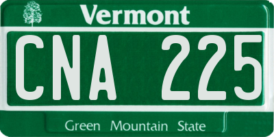 VT license plate CNA225