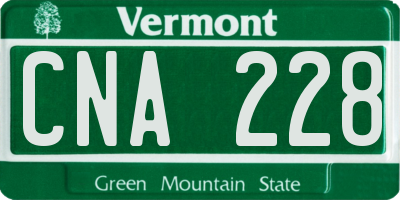 VT license plate CNA228
