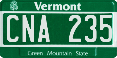 VT license plate CNA235