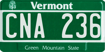 VT license plate CNA236