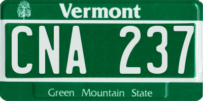 VT license plate CNA237