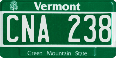 VT license plate CNA238