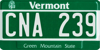 VT license plate CNA239