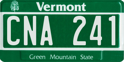 VT license plate CNA241