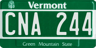 VT license plate CNA244