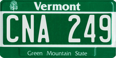 VT license plate CNA249