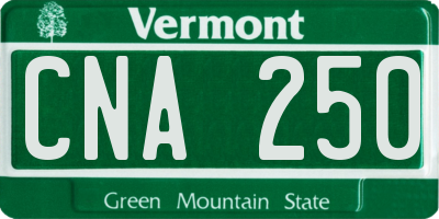 VT license plate CNA250
