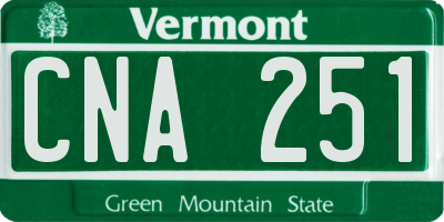 VT license plate CNA251