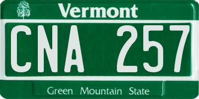 VT license plate CNA257