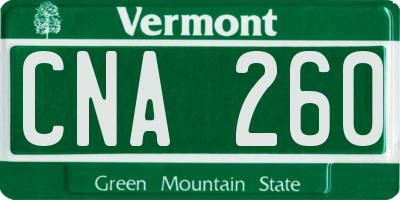 VT license plate CNA260