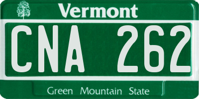 VT license plate CNA262