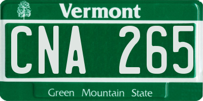 VT license plate CNA265
