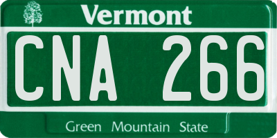VT license plate CNA266