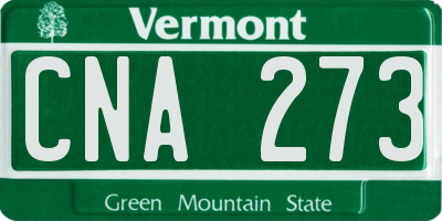 VT license plate CNA273