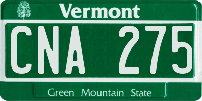 VT license plate CNA275