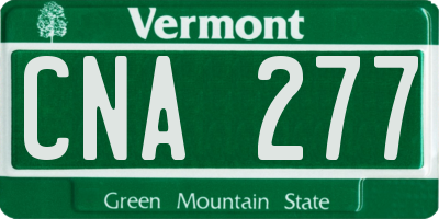 VT license plate CNA277