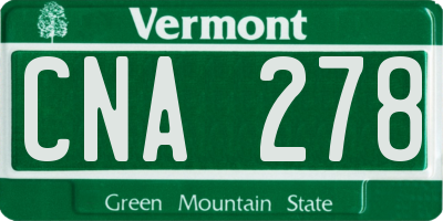 VT license plate CNA278