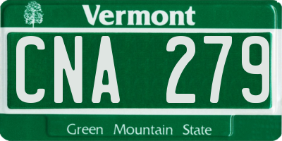 VT license plate CNA279