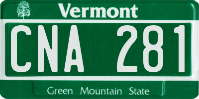 VT license plate CNA281
