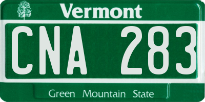 VT license plate CNA283