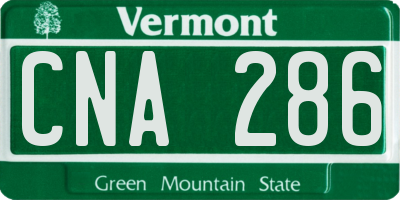 VT license plate CNA286