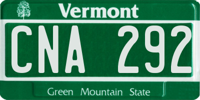 VT license plate CNA292