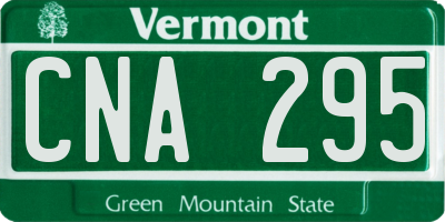VT license plate CNA295