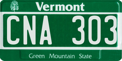 VT license plate CNA303