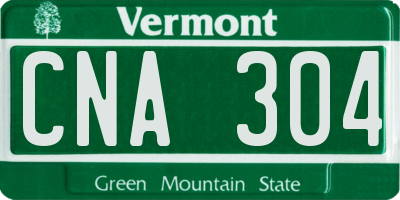 VT license plate CNA304