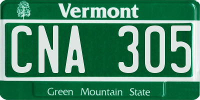 VT license plate CNA305