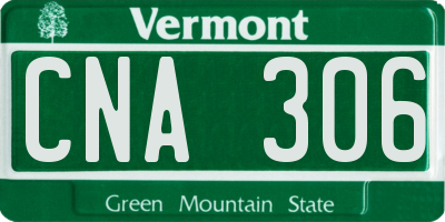 VT license plate CNA306