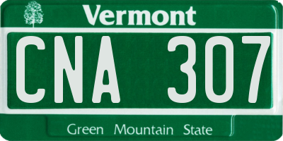 VT license plate CNA307