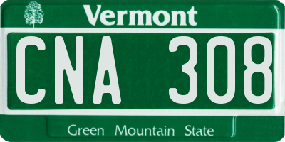 VT license plate CNA308