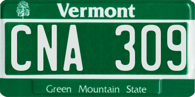 VT license plate CNA309