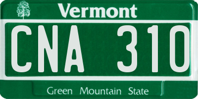 VT license plate CNA310