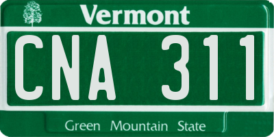VT license plate CNA311