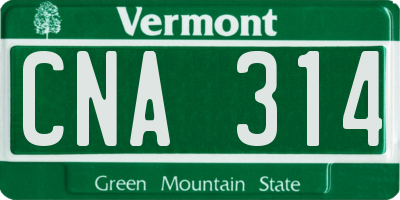 VT license plate CNA314