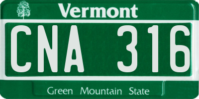 VT license plate CNA316