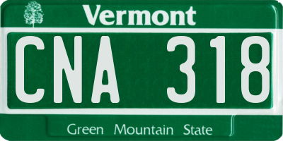 VT license plate CNA318