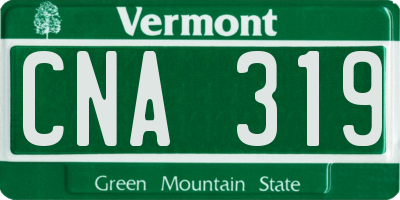 VT license plate CNA319