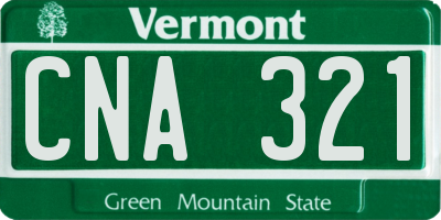 VT license plate CNA321