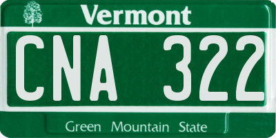 VT license plate CNA322