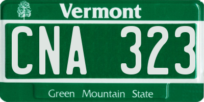 VT license plate CNA323