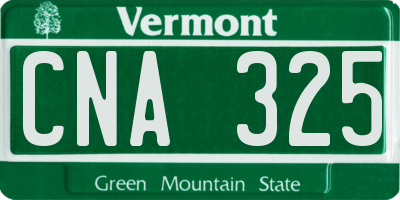 VT license plate CNA325